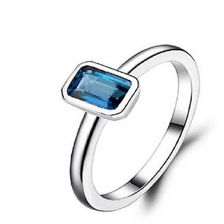 Ceylonmine-Blue Topaz Stylish Ring 7.25 Ratti Topaz Silver Designer Ring For Unisex