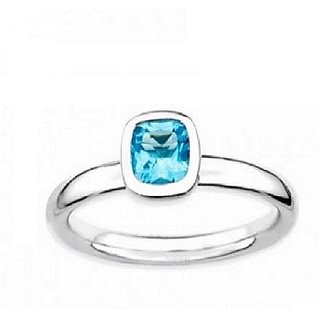 Ceylonmine- Astrological & Semi-Precious Stoneblue Topaz 7.25 Ratti Stone Ring Original Stone Silver Ruby Ring For Unisex