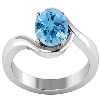 Ceylonmine 7.5 Carat Blue Topaz Silver Plated Ring With Lab Certificate For Astrological Purpose For Unisex