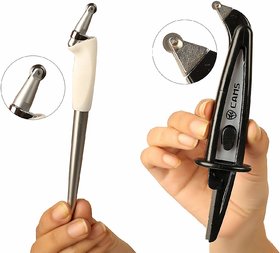 Cams Smart Roller Cutter White and Professional Glass and Tile Cutter with Sharpner, Made in Japan, Set of 2.