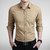 Smunk Fashion Dotted Beige Full Sleeve Cotton Casual Shirt For Men