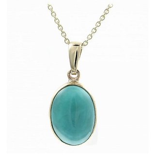 Ceylonmine Turquoise Silver Pendant 7.25 Ratti Original & Good Qualilty Firoza Turquoise Silver Pendant / Locket For Girl & Women