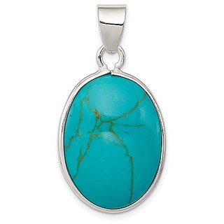 Ceylonmine -Natural Firoza Firoza Pendant For Girls & Women Stylish Firoza Silver Pendant 7.25 Ratti