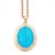 Ceylonmine -Natural Firoza Turquoise Pendant For Girls & Women Stylish Turquoise Gold Plated Pendant 7.25 Ratti