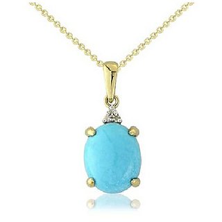 Ceylonmine- Turquoise Gold Plated Pendant 9.25 Ratti Original  Good Qualilty Firoza Turquoise Gold Plated Pendant / Locket For Girl  Women