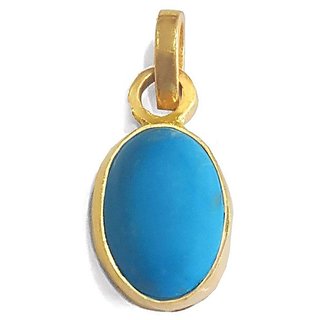 Ceylonmine Natural Firoza Gemstone Pendant For Men  Women Turquoise Stone Pendant 9.25 Ratti Pendant