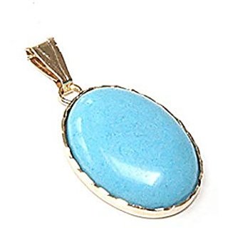 Ceylonmine- Certified Stylish Firoza Pendant For Girls & Women Gli Certified Firoza Stone 9.25 Ratti