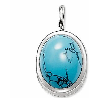 Ceylonmine 9.25 Sterling Silver/ White Gold Plated Stylish Firoza Pendant For Women & Girls ( Firoza Firoza Stone )