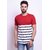 Odoky Mens Red Printed 100% Cotton Regular Collar T-Shirt