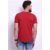 Odoky Mens Red Printed 100% Cotton Regular Collar T-Shirt