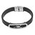 Shiv Jagdamba Biker And Sport Wristband Scorpio Sign Leather Stainless Steel Wristband Adjustable Bracelet Silver & Black Leather & Stainless Steel Bracelet For Men And Women