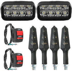 Fog Light 8 Led 2 Pcs + 2 On/Off Switch + 4 Pcs Duk Indicator Light
