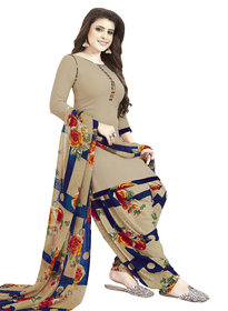 SVB Sarees Women's Beige, Blue, Yellow Printed Salwar Suit Material