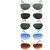 Adam Jones Unisex Black , Blue, Brown  Green UV Protected Full Rim Aviator Unisex Sunglasses (Pack of 5)