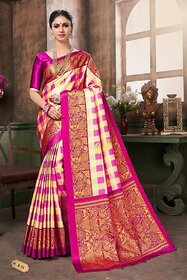 SVB SAREE Pink Colour Khadi Silk saree With Blouse Piece