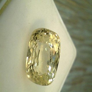 Yellow sapphire stone unheated  untreated pukhraj gemstone 8.25 ratti for unisex by Ceylonmine