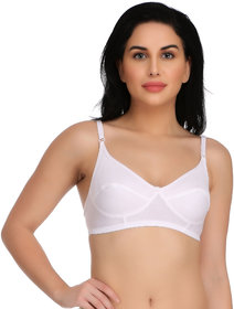 Empisto Branded White Color Cotton Fabric Bra