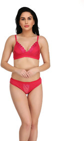 Empisto Branded Pink Color Cotton Fabric Lingerie Set