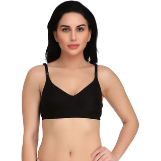 Empisto Branded Black Color Cotton Fabric Bra
