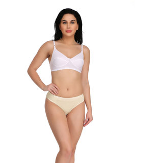 Empisto Branded White,Yellow Color Cotton Fabric Lingerie Set