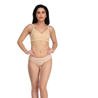 Empisto Branded Skin,Peach Color Cotton Fabric Lingerie Set
