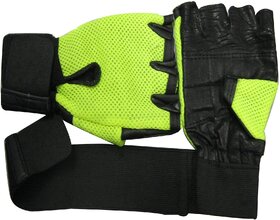 Liboni Full Net Green Gym Gloves/Cycling Gloves/Riding Gloves/Stretchable Size For Both Men And Women