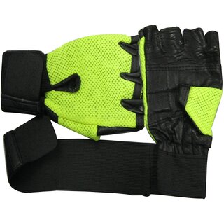 Liboni Full Net Green Gym Gloves/Cycling Gloves/Riding Gloves/Stretchable Size For Both Men And Women