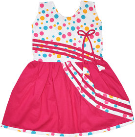 Dakshan Collections Self Design Cotton Frocks Girls