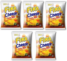 Bika Fika Cheese Flavoured Corn Balls, 70Gms Each - Pack Of 5.