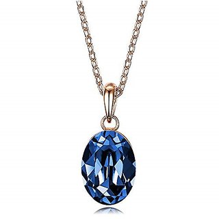 Lab Certified Stone 6.25 Ratti Blue Sapphire(Neelam) Pendant In Gold Plated Blue Sapphire Pendant For Unisex By Ceylonmine