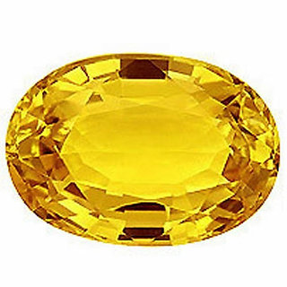 8.25 Ratti Yellow Sapphire Gemstone Natural  Lab Certified Pukhraj Stone For Astrological Purpose