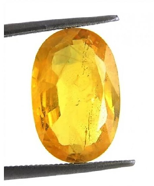 Buy Pukhraj Stone 100 Original Unheated Gemstone Yellow Sapphire Stone ...