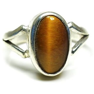 CEYLONMINE- lab certified Semi- precious stone tiger's eye 6.25 ratti stone ring in silver effective stone tiger's eye ring for unisex