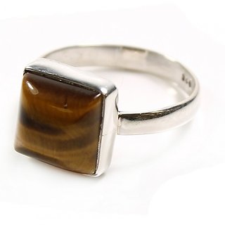 CEYLONMINE-  Precious 5.00 Carat Original Certified Tiger Stone Tiger's Eye Adjustable Pure 9.25 silver  Ring Lab Certified & effective stone ring for unisex