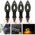 Ramanta 4 Pcs Paan Style Motorbike Motorcycle Amber Led Turn Signal Indicators Light Lamp for Bike, (Set of 4, Yellow)