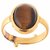 7.25 carat natural semi- precious stone tiger's eye gold plated ring(panchdhatu ring) Original stone ring for unisex BY CEYLONMINE