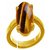 CEYLONMINE- 7.00 ratti  stone tiger's eye  gold plated ring asstrological  feective stone ring for unisex