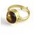 CEYLONMINE- Lab Certified 100% Natural Tiger's Eye Adjustable gold plated  Ring 7.5 Ratti Original Precious Gemstone Unheated and Untreated Rashi Ratna Free Size Ring Men and Women