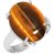 CEYLONMINE- lab certified Semi- precious stone tiger's eye 8.25 ratti stone ring in silver effective stone tiger's eye ring for unisex