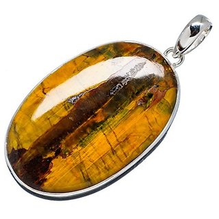 Ceylonmine- Lab Certified 100% Natural Tiger's Eye Adjustable Silver Pendant 5.5 Ratti Original Precious Gemstone Unheated And Untreated Rashi Ratna Pendant Men And Women