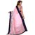 SVB Sarees Women's Pink Satin With Blouse Saree