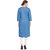 Rocca Women Embroidered Straight Fit Denim Kurti  (Light Blue)