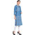 Rocca Women Printed Straight Fit Denim Kurti  (Blue)