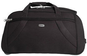 Timus Club Mumbai 65CM Black 2 Wheel Duffle Trolley Bag for Travel (Check-In Luggage)