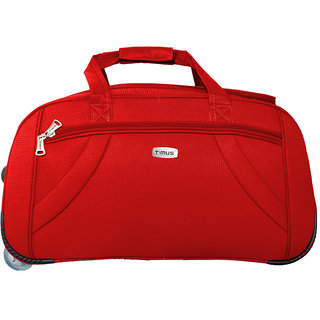 Timus Club Mumbai 55CM Red 2 Wheel Duffle Bag Trolley Bag for Travel (Cabin Luggage)