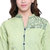 Rocca Women Embroidered Frontslit Denim Kurta  (Green)