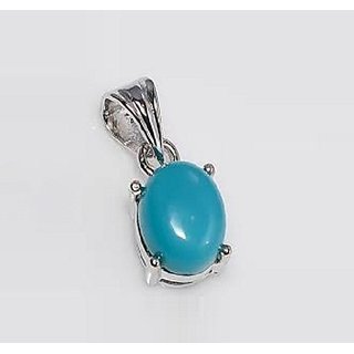 Firoza Pendant Natural 5 Ratti Turquoise Stone Astrological Lab Certified - Ceylonmine