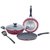 Ramson Non-Stick Induction Bottom Cookware Set Black Red Sturdy Bakelite Handle Tempered Glass Lid Induction Base Combo Set Of 4 (1-Non-Stick Kadhai,Non-Stick Tawa,Non-Stick Fry Pan,Nylon Spatula)