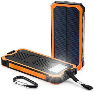 Solar Power Backup 10000Mah With Led Dual Usb Ports