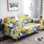 House Of Quirk Sofa Slipcover Elasticity Cover For Couch Flexible Stretch (Yellow Grey , Four Seater)